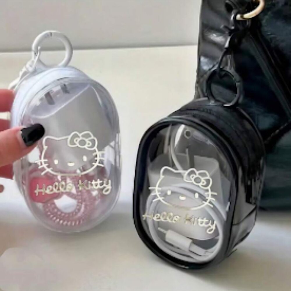 NEW Hello Kitty Mini Zipper Organizers~ Black or White (H28)